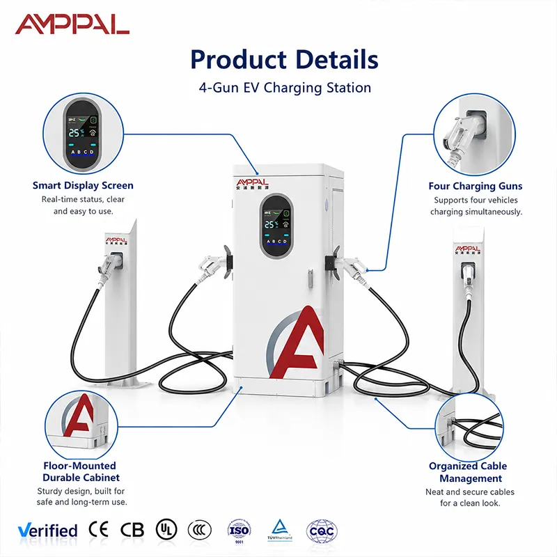 360kW Multi-Gun Ultra-Fast EV Charging Station for Highway Charging Hubs